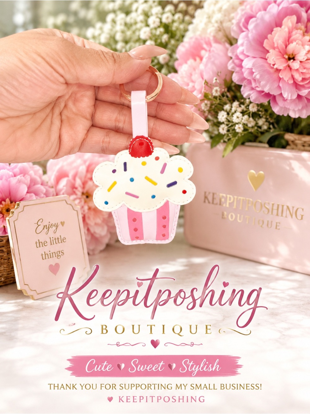 Pink Cupcake Keychain - Sweet Pink Accessory